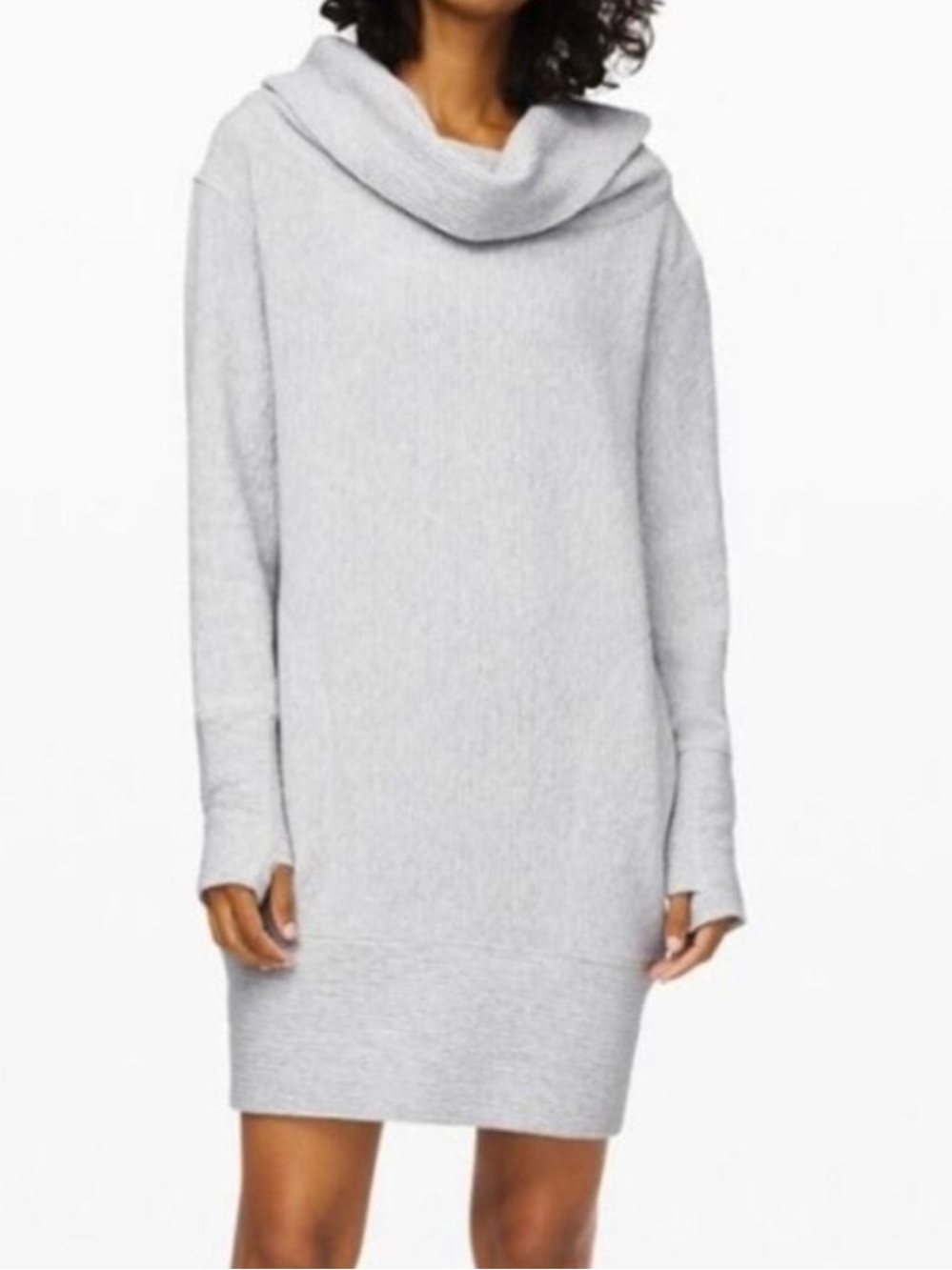 lululemon athletica Cowl Neck Sweater Dress light gray size small